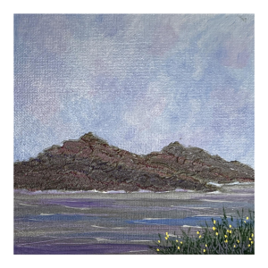 "The Mountains Are Calling" Original Acrylic Painting 6"x6" Mountain Scenery Artwork
