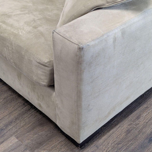 Beige Room & Board Sectional Sofa – Spacious and Comfortable For Sale - Image 8 of 11