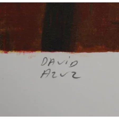 Artist: David Azuz, Israeli/French (1942 - ) Title: Grey Lady Red Bar Year: 1980 Medium: Lithograph, signed and numbered...