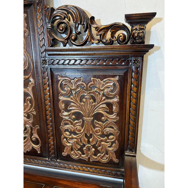 Victorian Carved Hall Bench with Storage Chest, 1800s For Sale - Image 3 of 9