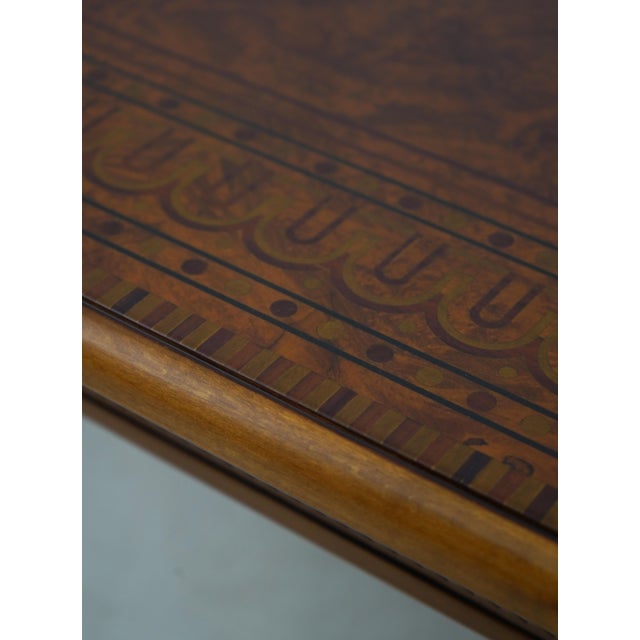 Francesco Molon Inlaid Burl Wood Neoclassical Coffee Table For Sale - Image 9 of 13