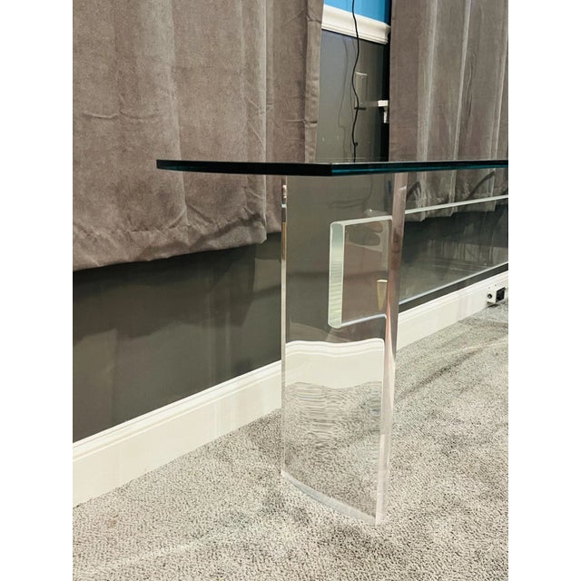 1980s Monumental Modernist Lucite Console For Sale - Image 11 of 13