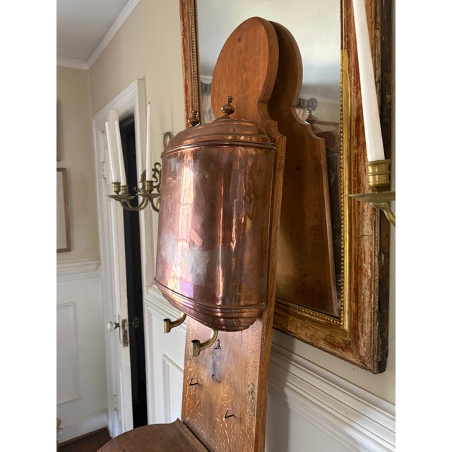 French Provincial Copper Lavabo Fountain on Oak Board, 19th Century For Sale - Image 4 of 8