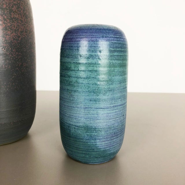 Blue Ceramic Vases by Piet Knepper for Mobach, 1970s, Set of 2 For Sale - Image 8 of 14
