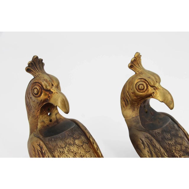 Metal French Mid-Century Gilt Bronze Birds Drapery Rod Holders For Sale - Image 7 of 12