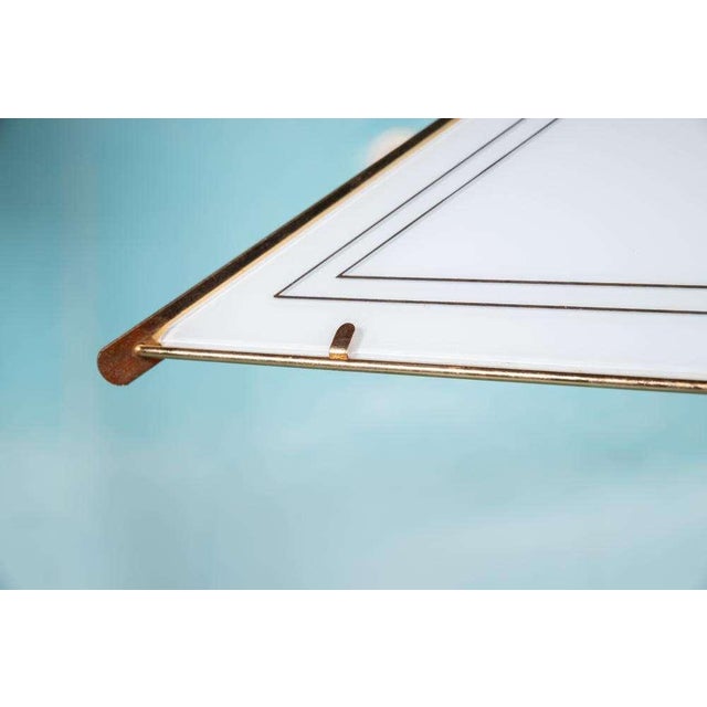 Vintage Regency Brass & Glass Pendant For Sale - Image 12 of 18