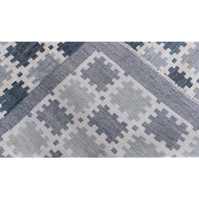 Textile "Gray Checkerboard" Contemporary Scandinavian Slate Rug by Doris Leslie Blau For Sale - Image 7 of 7