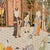 1970’s Gilded Persian Court Life Panoramic Triptych For Sale - Image 14 of 14