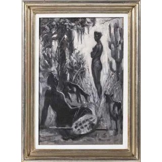 Frederico Aires, Figures, Oil on Canvas For Sale