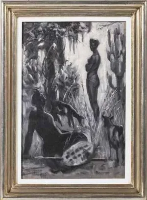 Frederico Aires, Figures, Oil on Canvas