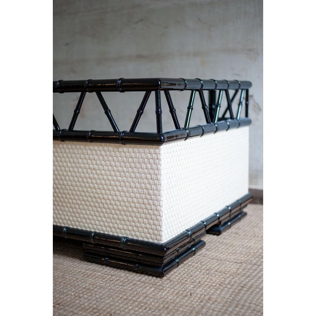 1970s Lacquered Wood Daybed with Bamboo Effect, 1970s For Sale - Image 5 of 12