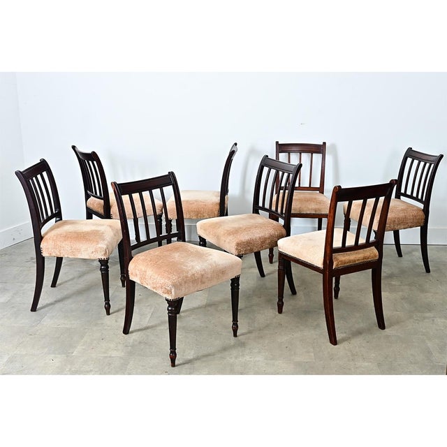 Early 19th Century Set of 8 English 19th Century '' H.O. Peers '' Mahogany Dining Chairs For Sale - Image 5 of 12