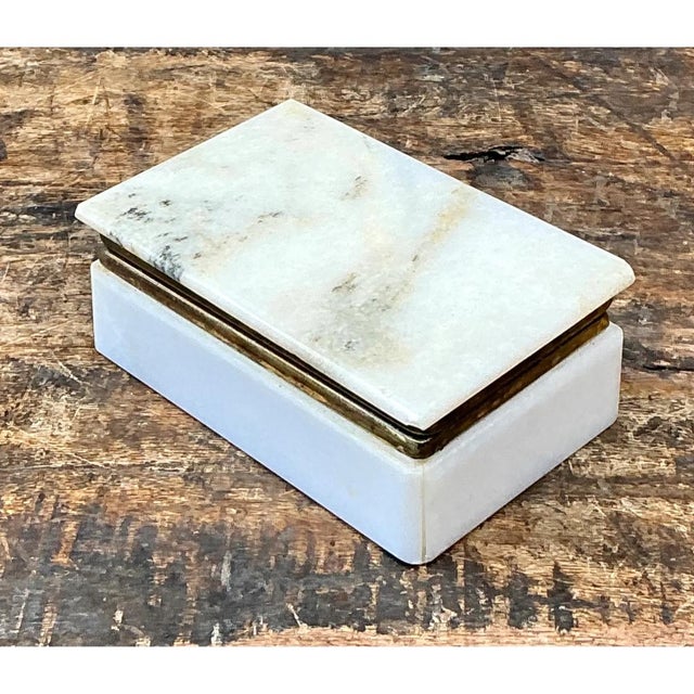 Metal Vintage Stone and Metal Trinket Box For Sale - Image 7 of 12