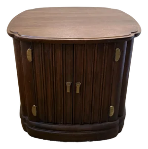 Vintage Davis Cabinet Company (Henredon)Mid Century Modern Walnut Drum Clover Side Table