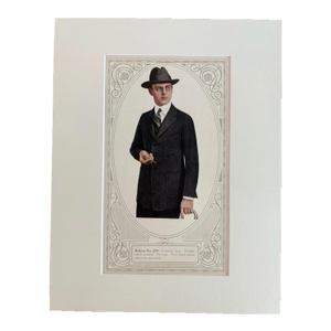 Antique Men's Print from "Collegian Custom Clothes" Catalog 1921, in 14x18 Mat, 8