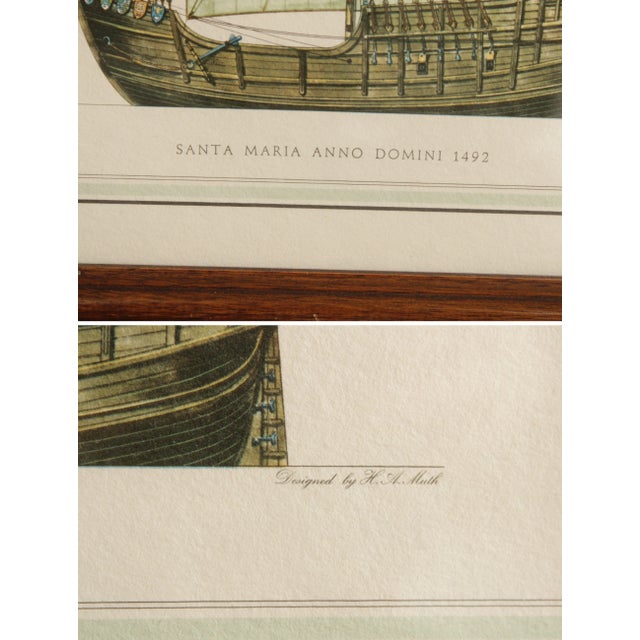 Printmaking Materials Vintage Santa Maria Anno Domini Maritime Lithograph Print For Sale - Image 7 of 13