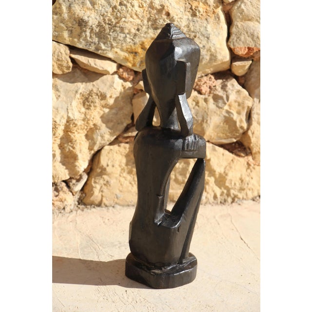 1950s Mid-Century Pacific Carved Wood Figure For Sale - Image 4 of 13