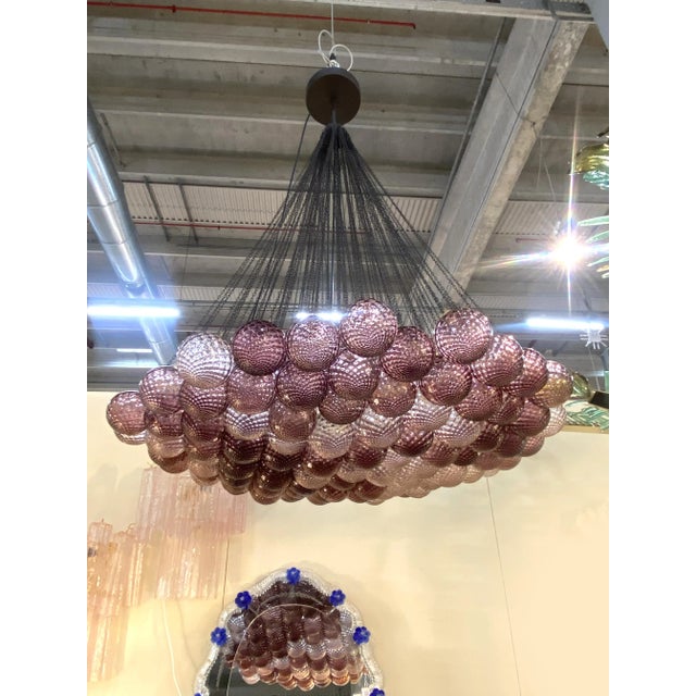 Large Scenographic Ametista Murano Glass Chandelier For Sale - Image 11 of 11