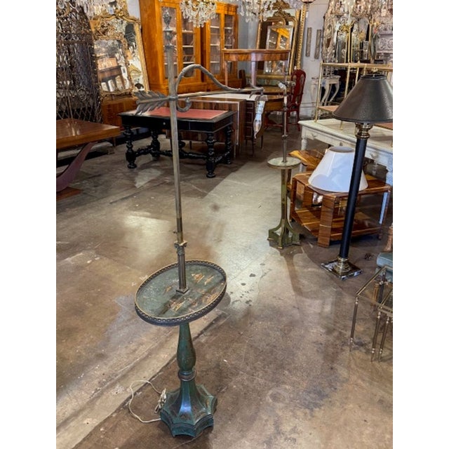 Vintage French Maison Jansen green Jappaned floor lamp. Maison Jansen floor lamps sit at the crossroads of French...