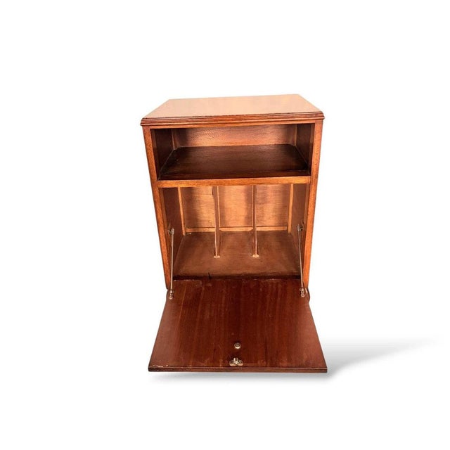 Brown Art Deco Walnut Cabinet with Brass Handle, 1940s For Sale - Image 8 of 9