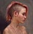 Sam by Derek Harrison | Oil on linen Portrait of a woman with short hair and a necklace. For Sale - Image 4 of 5