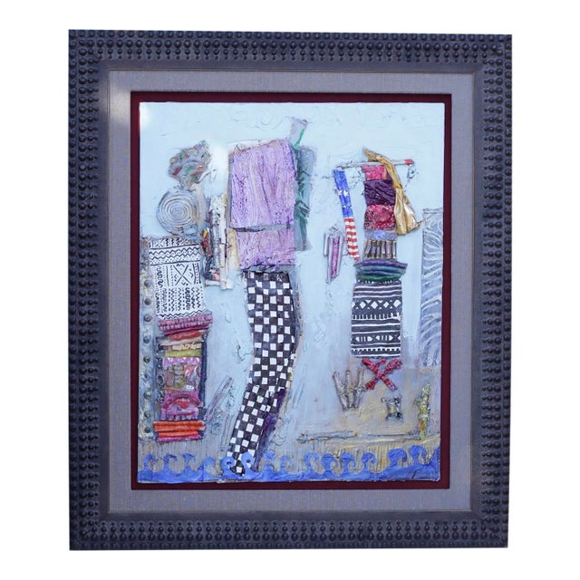 1990s Framed Jazz Musician Painting by Pashyanti Carole Hand For Sale