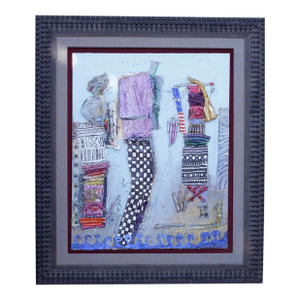 1990s Framed Jazz Musician Painting by Pashyanti Carole Hand