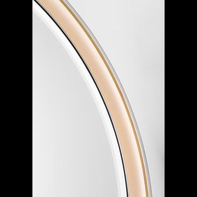 2020s Thomas O'Brien for Visual Comfort Signature Tricia 30" Illuminated Round Mirror in Polished Nickel For Sale - Image 5 of 11
