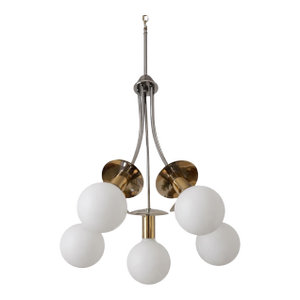 Mid 20th Century Styled After Scolari Vintage Chrome Pendant Chandelier