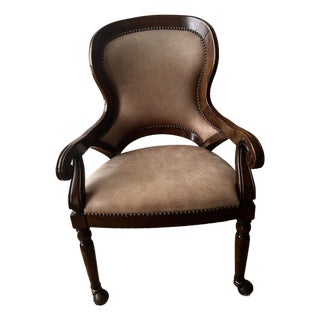 Leather Desk Chair Regency Period For Sale