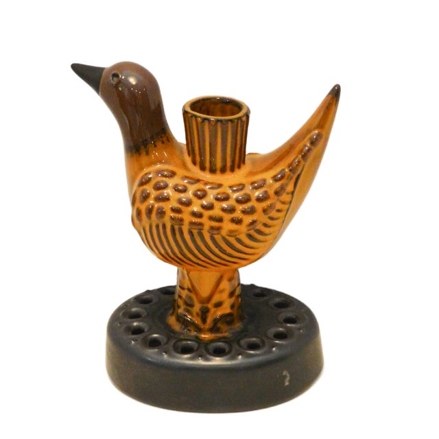 Mid-Century j.c. Seagraves Pottery Bird Flower Holder and Candlestick For Sale In Jacksonville, FL - Image 6 of 9