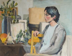 Jacques van Loock, Portrait of a Sitting Woman, Oil on Canvas, 1950s
