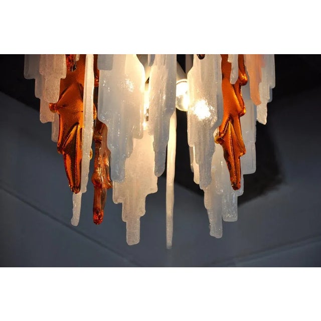 1970s Bicolore Murano Glass Ceiling Lamp by Albano Poli for Poliarte, Italy, 1970s For Sale - Image 5 of 8