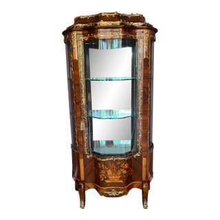 19th Century Antique Vitrine (Curio Cabinet) in Rococo Style For Sale