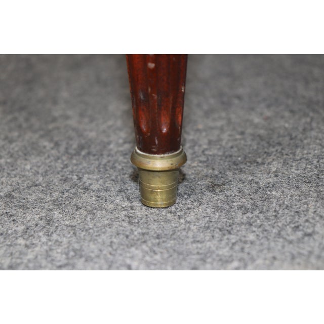 Brown French Louis XVI Directoire Style Brass Mounted White Marble Top Commode For Sale - Image 8 of 12