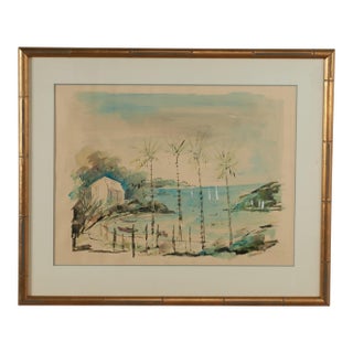 Vintage Bermuda Watercolor by Alfred Birdsey For Sale