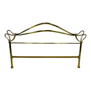 1980s Revival Art Deco Tubular Brass Italian Headboard in the Style of Luciano Frigerio