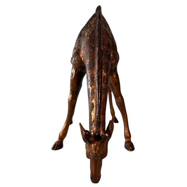 Vintage Bronze Giraffe Sculpture For Sale - Image 11 of 15