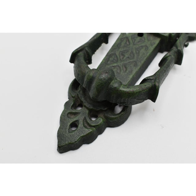 Art Nouveau Cast Iron Angel Door Knocker For Sale - Image 3 of 11