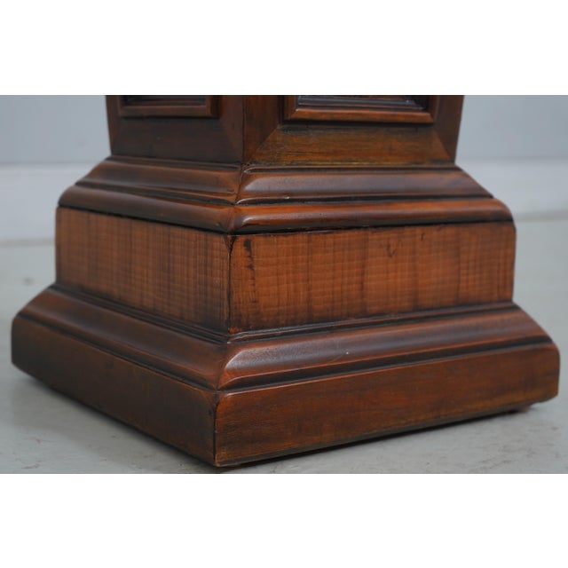 Theodore Alexander Theodore Alexander Neoclassical Burl Wood Tapered Pedestal Stand For Sale - Image 4 of 11