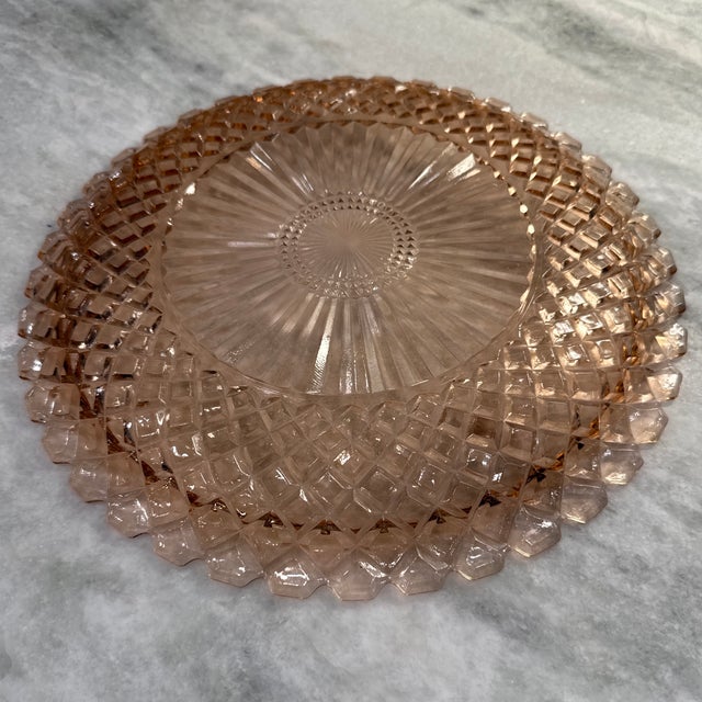 1930s 1930s Anchor Hocking Depression Era Pink Glass Cake Plate For Sale - Image 5 of 5