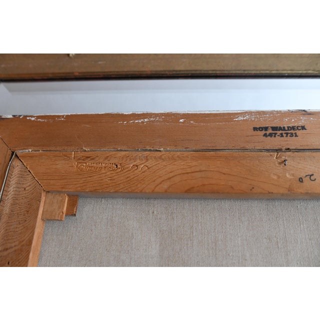 1970s Folk Art Farmhouse Landscape Scene Framed Oil on Canvas by H. Burger For Sale - Image 10 of 10