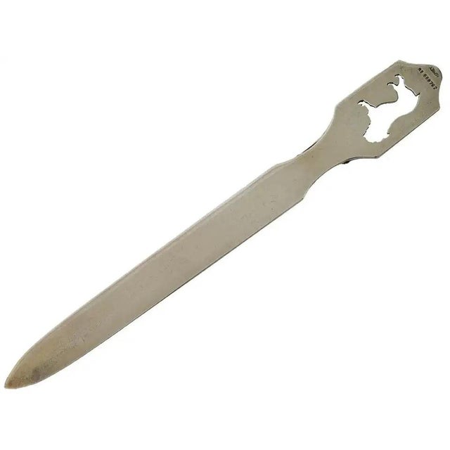 English Antique Silver Enamel Letter Opener Asprey in Box For Sale - Image 3 of 6