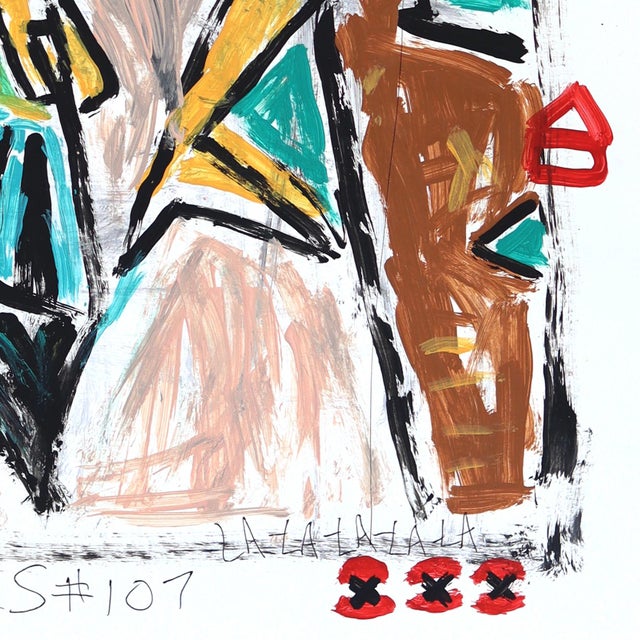 Cubist Chair Pose - Original Cubist Pop Art Acrylic Painting on Newspaper by Gary John For Sale In Los Angeles - Image 6 of 6