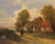A charming original oil painting depicting a tranquil village scene. This work is executed in oil on wood. It is signed...