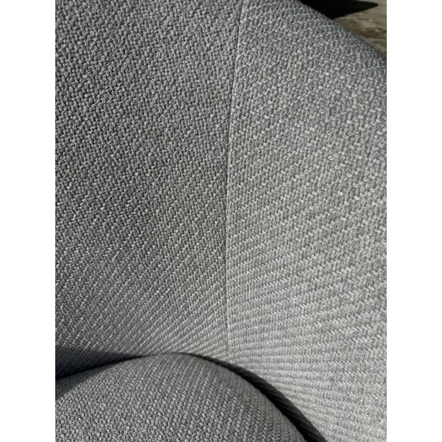 Textile West Elm Cozy Upholstered Swivel Chair For Sale - Image 7 of 12