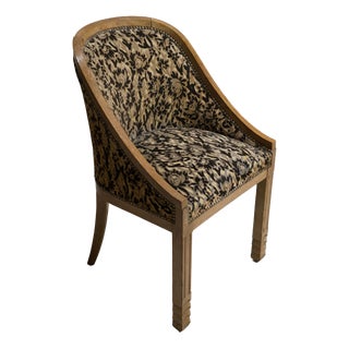 Art Deco French Gondola Armchair in Oak, 1930 For Sale