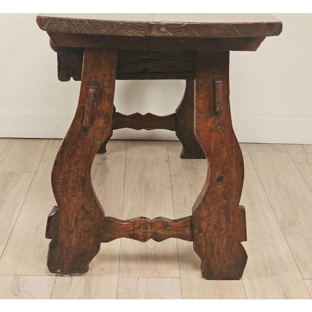 Chestnut Trestle/Library Table, Italy or Spain Circa 1720 For Sale In San Francisco - Image 6 of 13