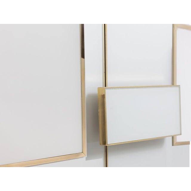 Contemporary Italian Four-Door Sideboard with Murano Glass and Brass from Justfurnituress SRL For Sale - Image 3 of 9