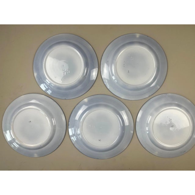 Blue Antique Italian Transferware s.c. Richard Flow Blue Plates - Set of 5 For Sale - Image 8 of 16